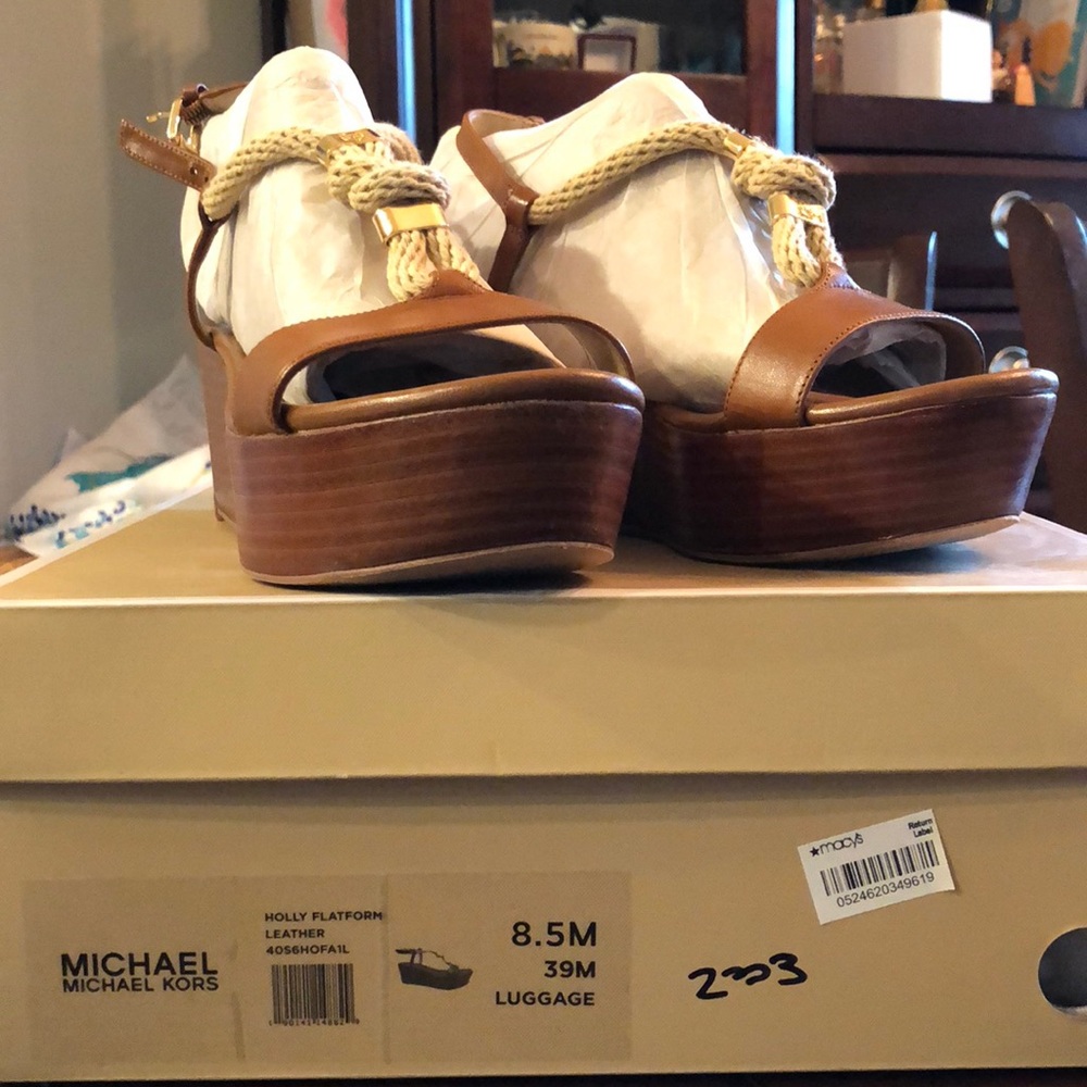 Brown Michael Kors platform sandals